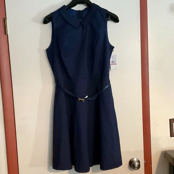 Tommy Hilfiger Sleeveless Collared A-Line Dress w/ Removable Belt -Size 12 - Picture 2 of 7